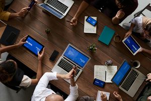 People having a business meeting together